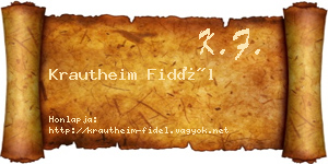 Krautheim Fidél névjegykártya